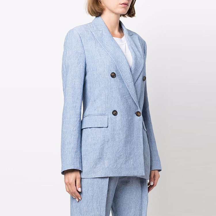 Shop (W) Brunello Cucinelli 雙排扣長袖西裝外套 MF5882211-C025