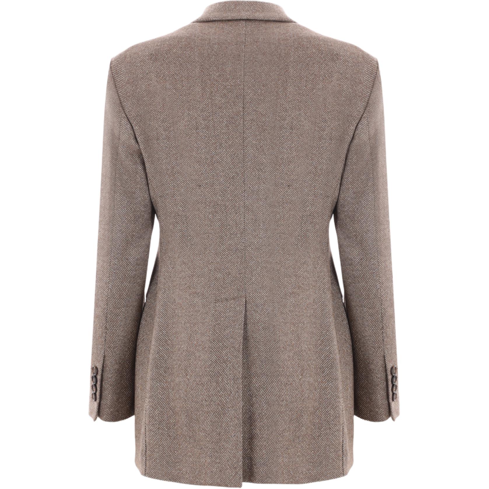 Lookbook (W) Brunello Cucinelli 棕色素面V領長袖外套 MB1317163-C001