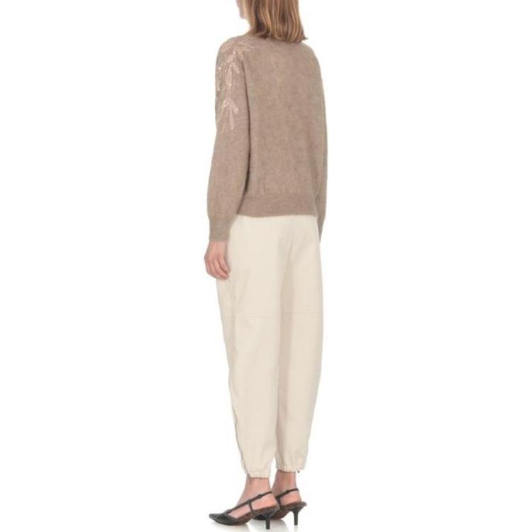 (Women) Brunello Cucinelli  SS23 Embroidered Turtleneck Sweater Beige. MBP143704-CK074 圖 4