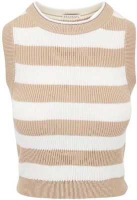 (W) ブルネロ クチネリ ストライプ カラーブロック ニット ベスト カーキ SS23 M19120810-CXG10 Buy (W) ブルネロ クチネリ ストライプ カラーブロック ニット ベスト カーキ SS23 M19120810-CXG10