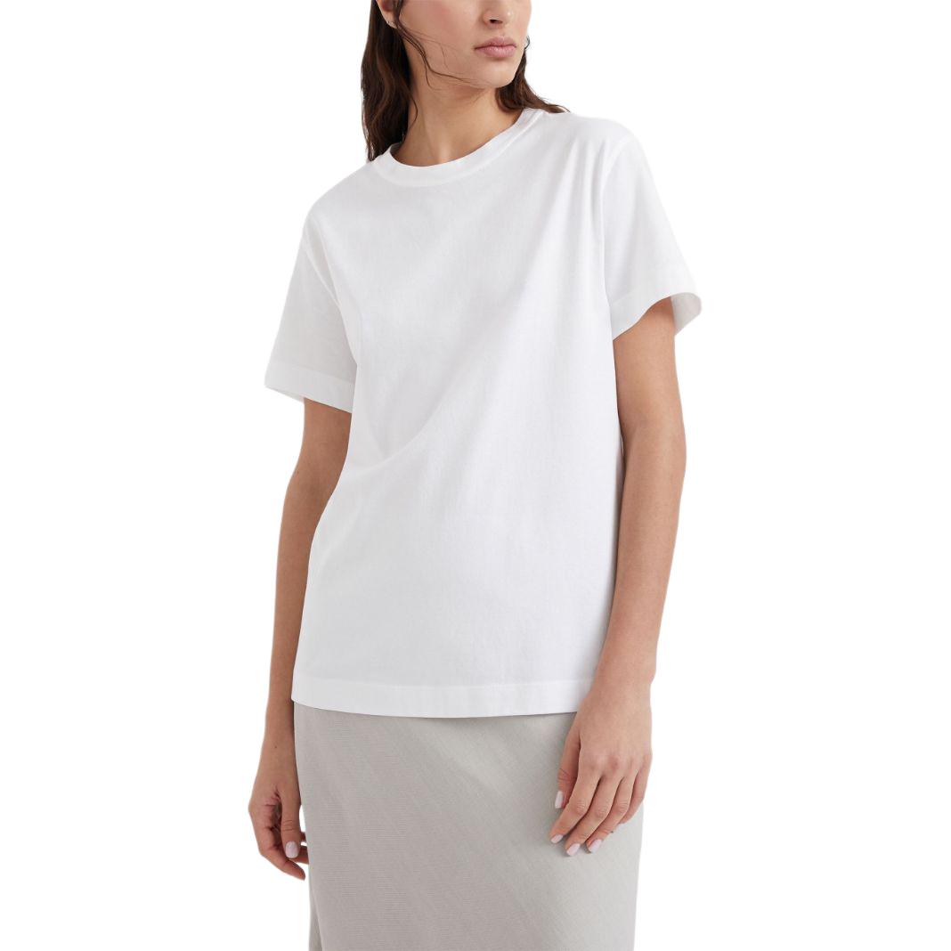 Lookbook (W) 布內洛庫奇內利 白色素色圓領休閒T恤 SS24 M0T81BI100-C6159