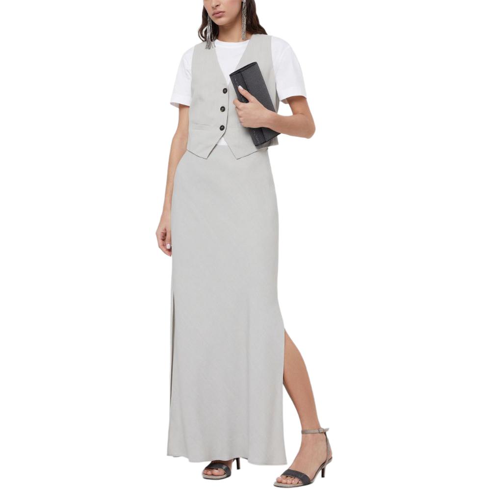 Purchase (W) 布內洛庫奇內利 白色素色圓領休閒T恤 SS24 M0T81BI100-C6159