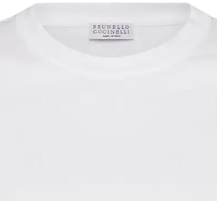 (W) 布內洛庫奇內利 白色素色圓領休閒T恤 SS24 M0T81BI100-C6159 Sizing (W) 布內洛庫奇內利 白色素色圓領休閒T恤 SS24 M0T81BI100-C6159