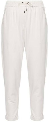 (W) Brunello Cucinelli 白色純色抽繩寬鬆版運動長褲 MH827SA399-C9443 Order (W) Brunello Cucinelli 白色純色抽繩寬鬆版運動長褲 MH827SA399-C9443