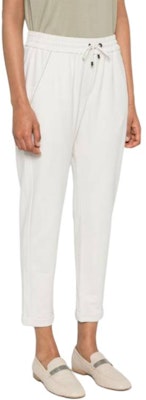 (W) Brunello Cucinelli 白色純色抽繩寬鬆版運動長褲 MH827SA399-C9443 Lookbook (W) Brunello Cucinelli 白色純色抽繩寬鬆版運動長褲 MH827SA399-C9443