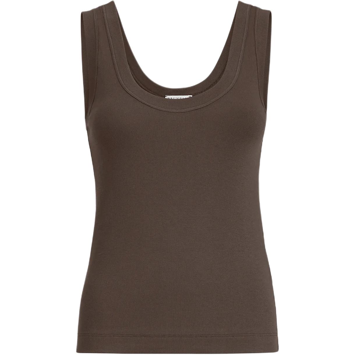 (Women) Brunello Cucinelli Beaded Ribbed Slim Sleeveless Tank Top. M0TC8FX210-C8589