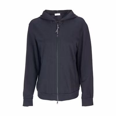 (Women) Brunello Cucinelli Black Solid Zip-Up Hoodie Jacket MH827SA306-C101
