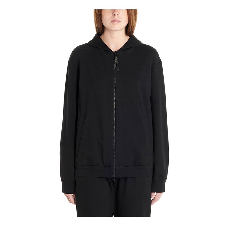 Shop (W) 布鲁内罗库奇内利黑色拉链连帽夹克外套 MH827SA306-C101