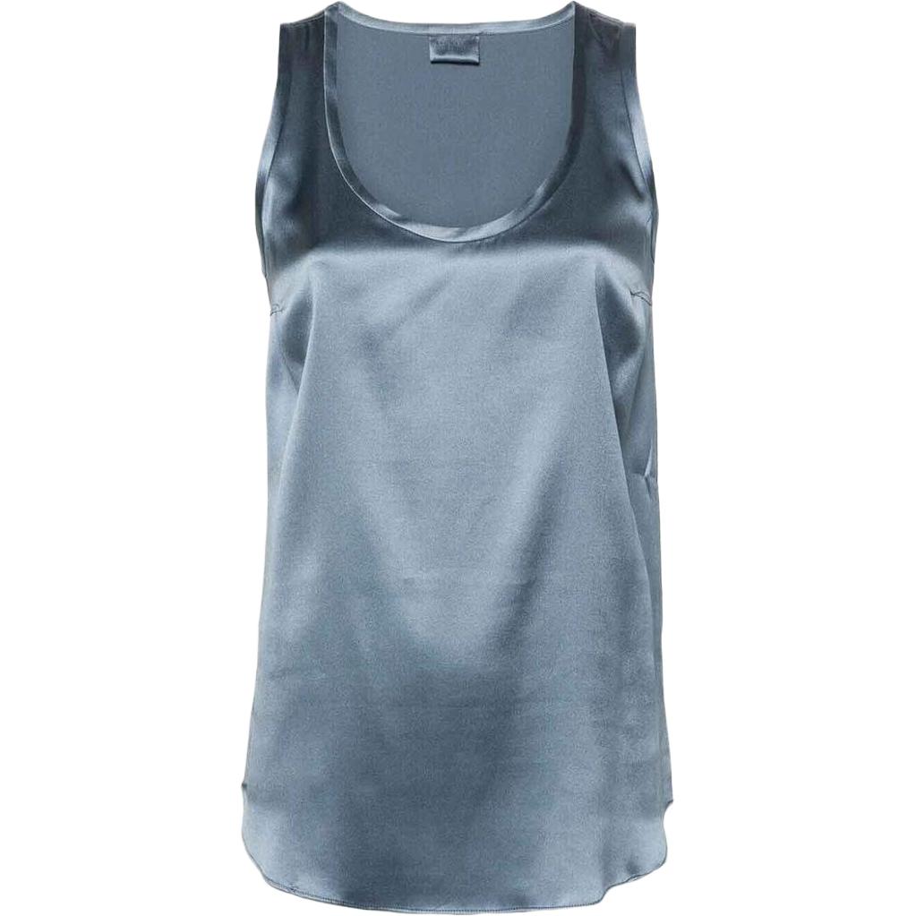 (Women) Brunello Cucinelli Blue Sleeveless Crewneck Tank Top. M0C59E0600C-9704