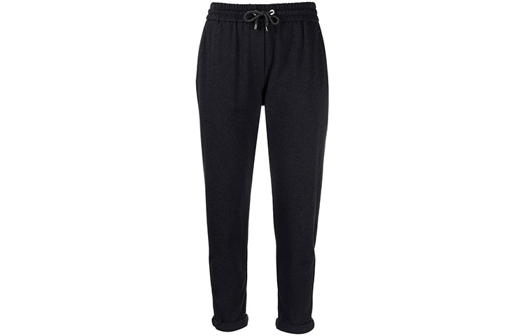 (Women) Brunello Cucinelli FW21  Black Solid Straight-Leg Track Pants. MH827SC899-C055
