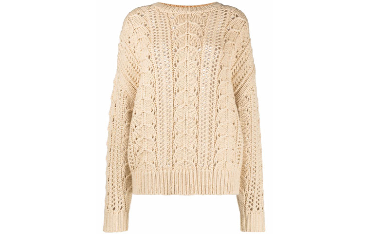 Order (W) Brunello Cucinelli FW21 粗針織麻花高領毛衣 米色 M5D322100-C7956