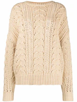 Order (W) Brunello Cucinelli FW21 粗針織麻花高領毛衣 米色 M5D322100-C7956