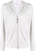 Order (W) Brunello Cucinelli FW21 淺灰色拉鍊連帽外套。 MD828SB806-C8176