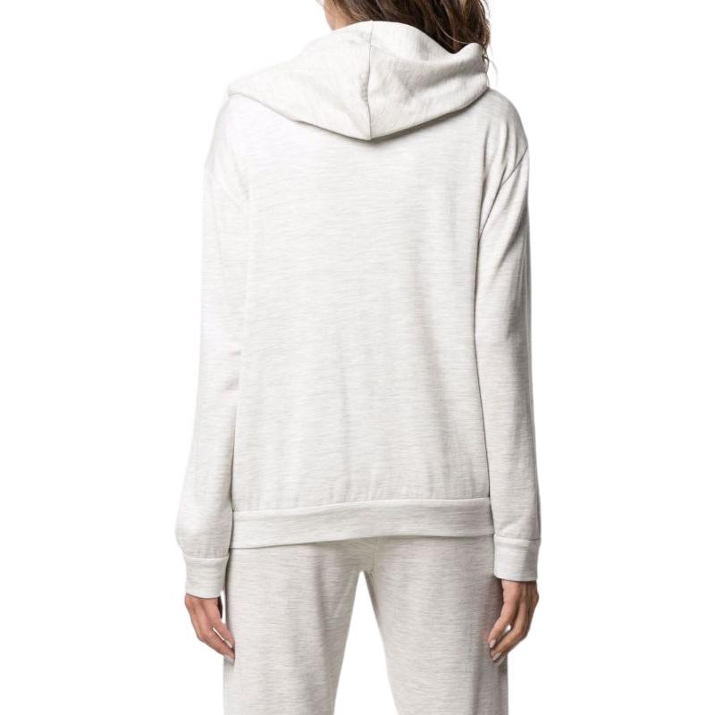 Shop (W) Brunello Cucinelli FW21 淺灰色拉鍊連帽外套。 MD828SB806-C8176