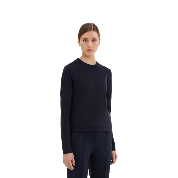 Purchase (W) Brunello Cucinelli FW22 黑色純色口袋圓領毛衣 MPT18BB310-C055