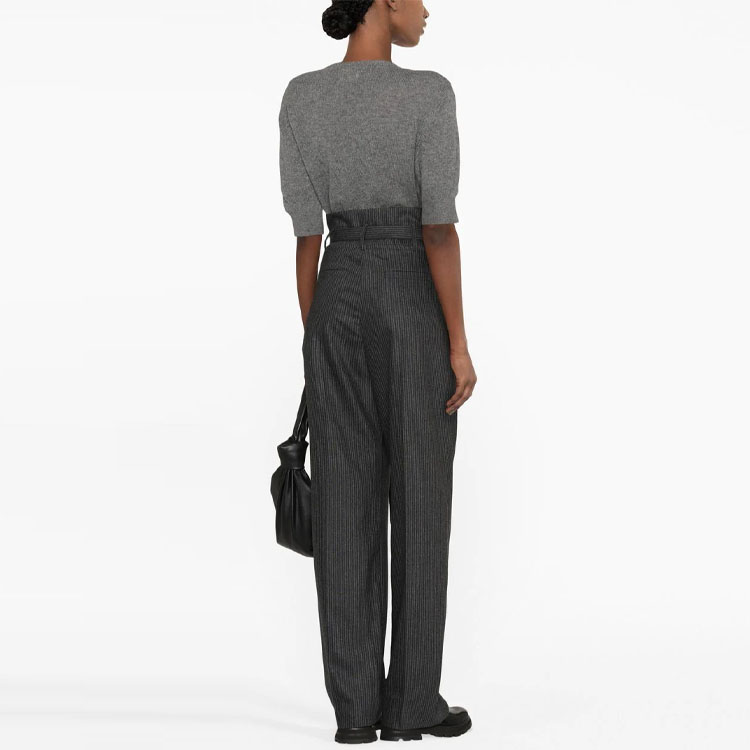 Shop (W) Brunello Cucinelli FW22 深灰色高腰寬褲。 MB080P8125-C001