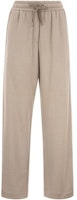 (Women) Brunello Cucinelli FW22 Khaki Elastic-Waist Straight-Leg Sweatpants MD828SM689-C9090 (Women) Brunello Cucinelli FW22 Khaki Elastic-Waist Straight-Leg Sweatpants MD828SM689-C9090