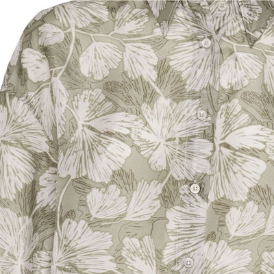 (W) 브루넬로 쿠치넬리 FW23 그린 리프 프린트 긴소매 캐주얼 셔츠. ML926RC616-C6301 Lookbook (W) 브루넬로 쿠치넬리 FW23 그린 리프 프린트 긴소매 캐주얼 셔츠. ML926RC616-C6301