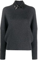(Women) Brunello Cucinelli FW23 Grey Pullover Long Sleeve Sweater M12719014-C2803 (Women) Brunello Cucinelli FW23 Grey Pullover Long Sleeve Sweater M12719014-C2803