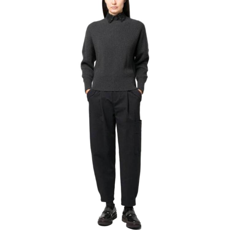 Lookbook (W) Brunello Cucinelli FW23 灰色長袖套頭毛衣 M12719014-C2803
