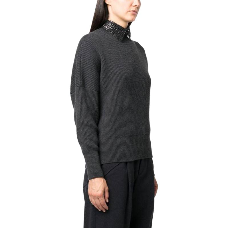 Purchase (W) Brunello Cucinelli FW23 灰色長袖套頭毛衣 M12719014-C2803