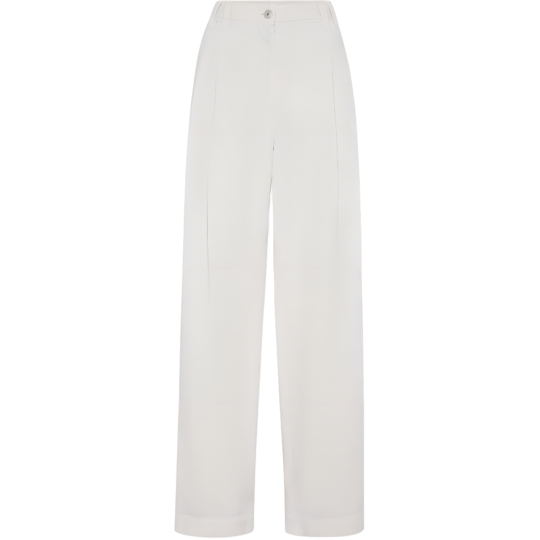 (Women) Brunello Cucinelli FW23  High-Waist Straight-Leg Pants White Casual. ML996P5889-C8739