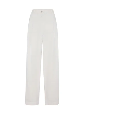 (Women) Brunello Cucinelli FW23 High-Waist Straight-Leg Pants White Casual. ML996P5889-C8739