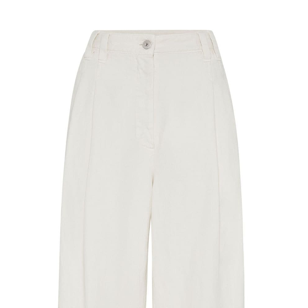 Lookbook (W) Brunello Cucinelli FW23 高腰直筒休閒長褲 白色. ML996P5889-C8739