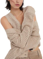 Shop (W) Brunello Cucinelli FW23 卡其色長袖針織開衫 結扣毛衣. MDV796806-C059