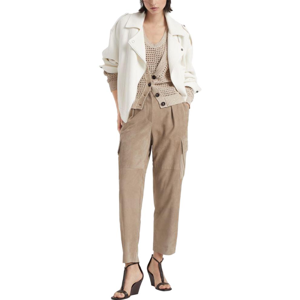 Details for (W) Brunello Cucinelli FW23 卡其色長袖針織開衫 結扣毛衣. MDV796806-C059