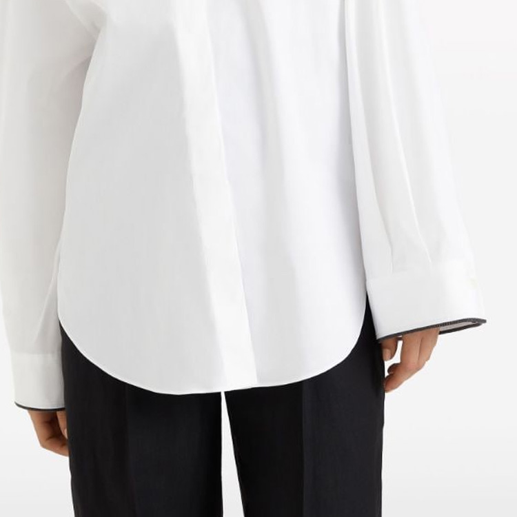 Sizing (W) Brunello Cucinelli 2023秋冬米白色單排扣休閒長袖襯衫 M0091MK956-C159