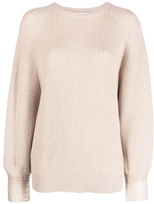 (W) Brunello Cucinelli FW23 純色羅紋針織圓領毛衣 淺粉色 M12719000-C9504 Buy (W) Brunello Cucinelli FW23 純色羅紋針織圓領毛衣 淺粉色 M12719000-C9504