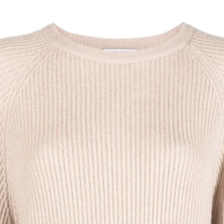 Lookbook (W) Brunello Cucinelli FW23 純色羅紋針織圓領毛衣 淺粉色 M12719000-C9504