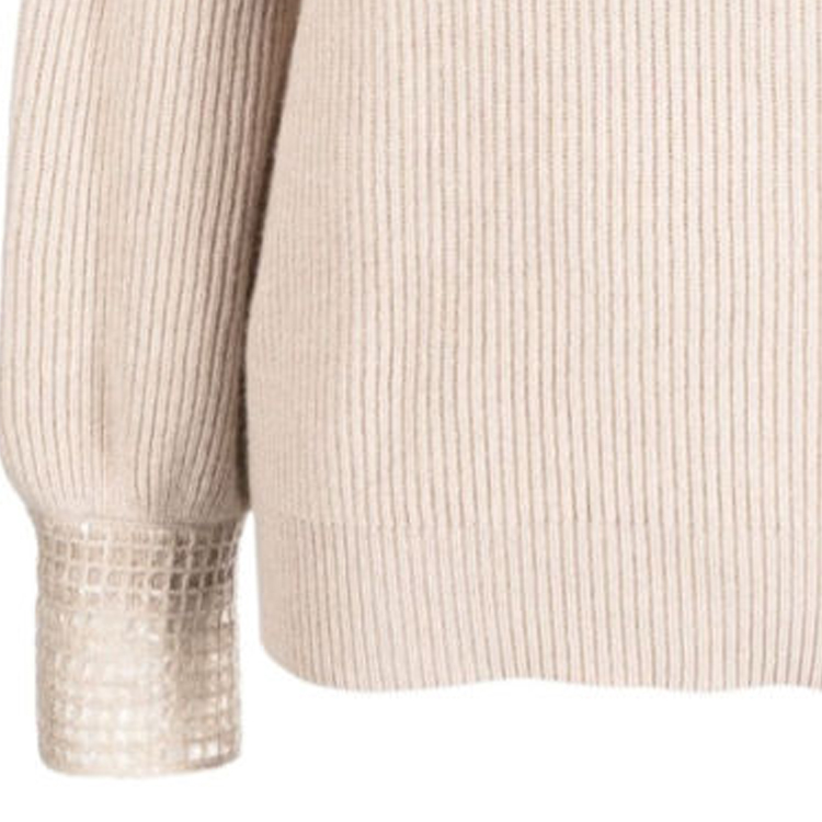 Sizing (W) Brunello Cucinelli FW23 純色羅紋針織圓領毛衣 淺粉色 M12719000-C9504