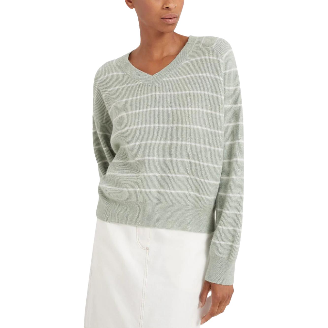 Sizing (W) Brunello Cucinelli FW23 條紋V領長袖針織毛衣 MER137002-CDY45