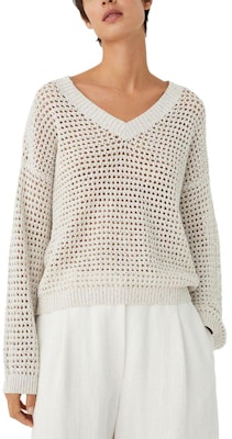 (W) Brunello Cucinelli FW23白色純色V領針織毛衣 MDV796812-CJ430 Lookbook (W) Brunello Cucinelli FW23白色純色V領針織毛衣 MDV796812-CJ430