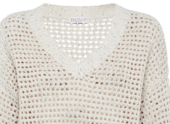 (W) Brunello Cucinelli FW23白色純色V領針織毛衣 MDV796812-CJ430 Details for (W) Brunello Cucinelli FW23白色純色V領針織毛衣 MDV796812-CJ430