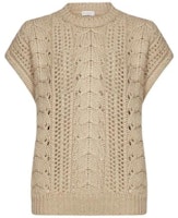 (Women) Brunello Cucinelli FW23 Beige Hollow-Out Knit Pullover Short Sleeve Top Women. M5D322110-C9509 (Women) Brunello Cucinelli FW23 Beige Hollow-Out Knit Pullover Short Sleeve Top Women. M5D322110-C9509