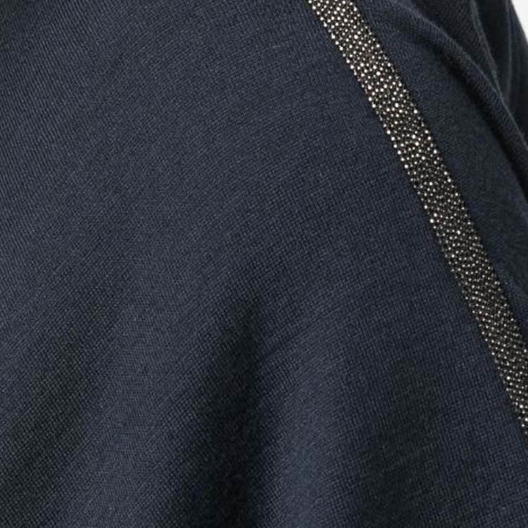 Sizing (W) 布内洛·库奇内利 FW23 藏蓝色宽松拉链连帽卫衣 MD828SM606-C8366