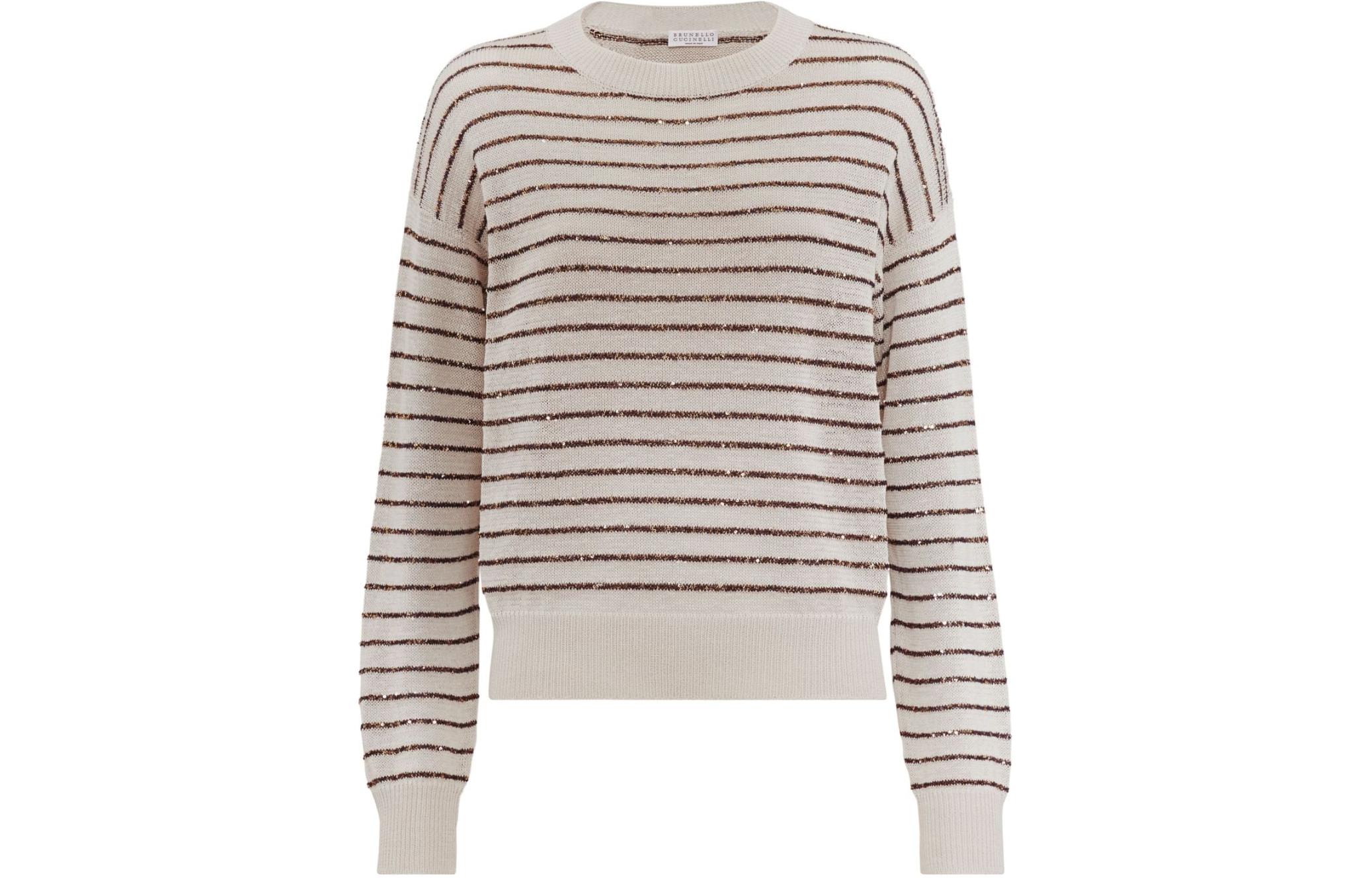 Order (W) Brunello Cucinelli FW23 女款條紋圓領落肩毛衣 多色 M78765110C-UN46