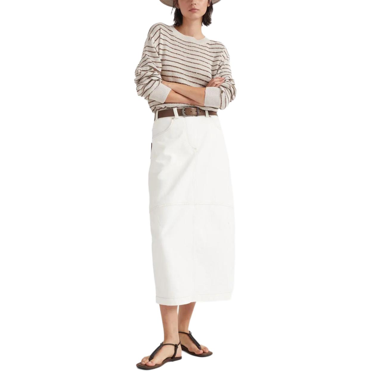 Lookbook (W) Brunello Cucinelli FW23 女款條紋圓領落肩毛衣 多色 M78765110C-UN46