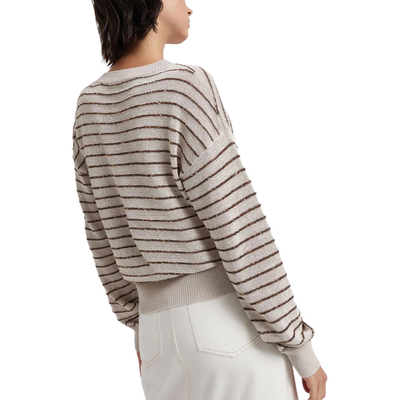 Shop (W) Brunello Cucinelli FW23 女款條紋圓領落肩毛衣 多色 M78765110C-UN46