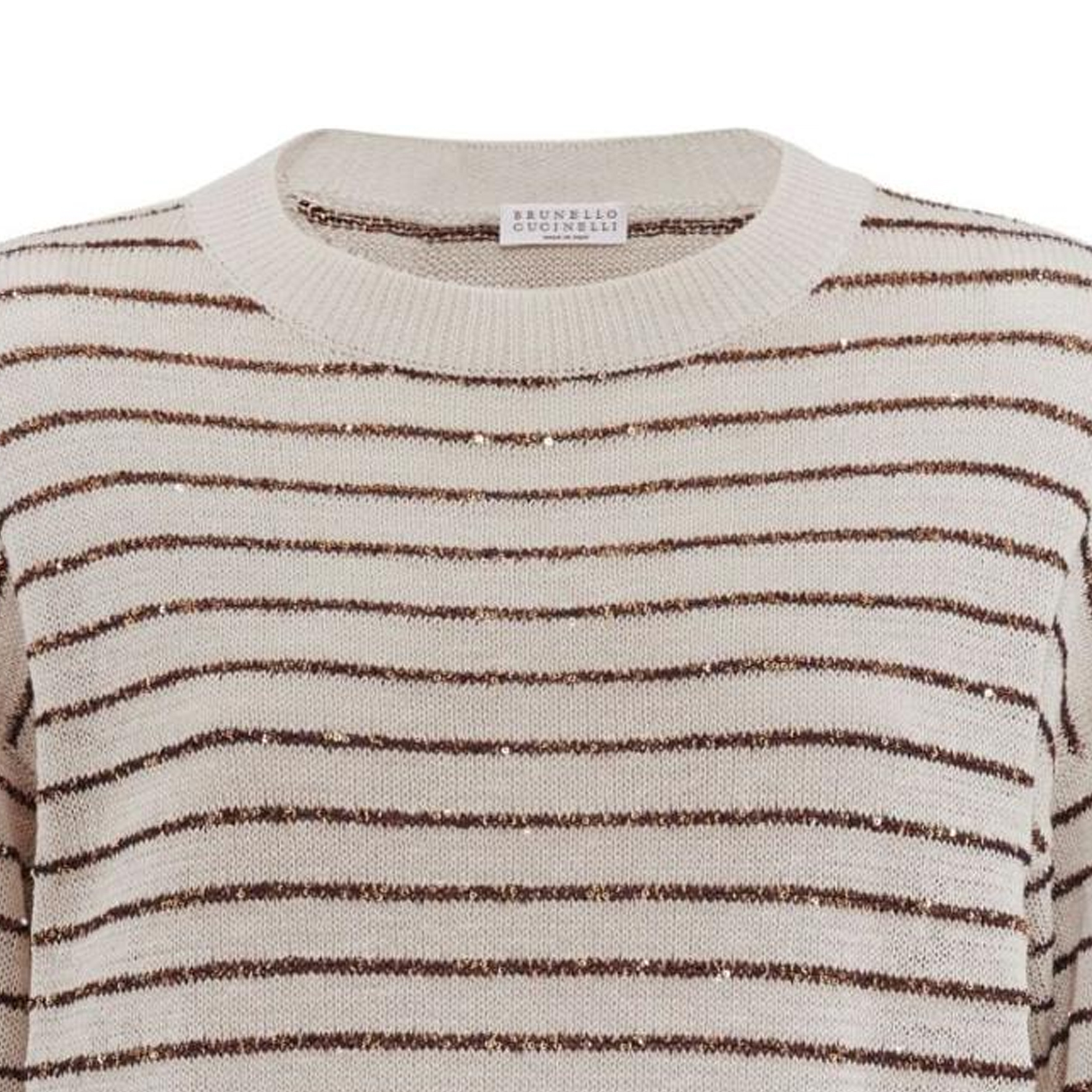 Details for (W) Brunello Cucinelli FW23 女款條紋圓領落肩毛衣 多色 M78765110C-UN46