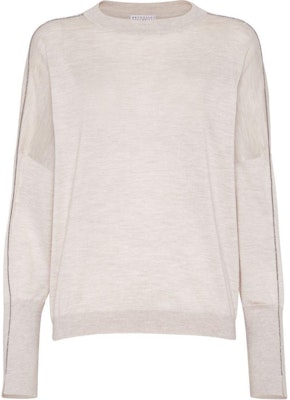 (W) Brunello Cucinelli FW24 米色鏈條細節長袖圓領毛衣 M13834700-C9276 Buy (W) Brunello Cucinelli FW24 米色鏈條細節長袖圓領毛衣 M13834700-C9276