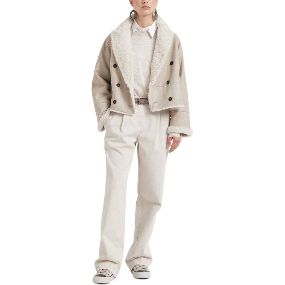 Details for (W) Brunello Cucinelli FW24 米色鏈條細節長袖圓領毛衣 M13834700-C9276