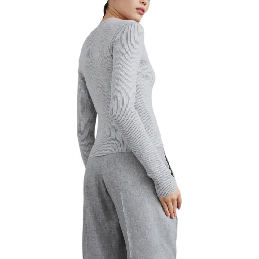 Lookbook (W) Brunello Cucinelli FW24 灰色V領羅紋針織毛衣 MLV110206-C072