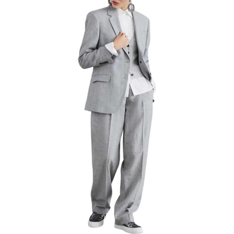 Purchase (W) Brunello Cucinelli FW24 灰色V領羅紋針織毛衣 MLV110206-C072