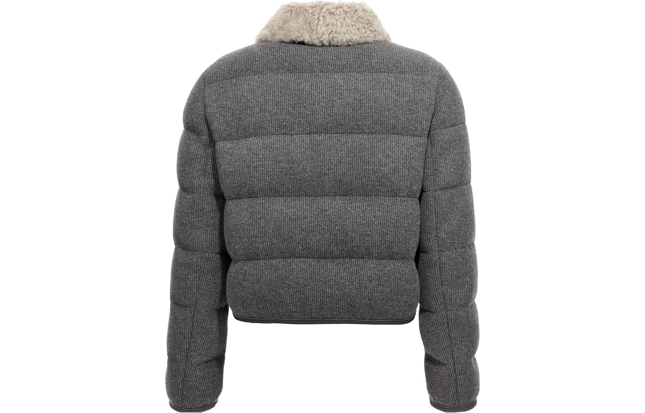 (Women) Brunello Cucinelli Grey Solid Single-Breasted Long-Sleeve Jacket M012T2713PC079 圖 3