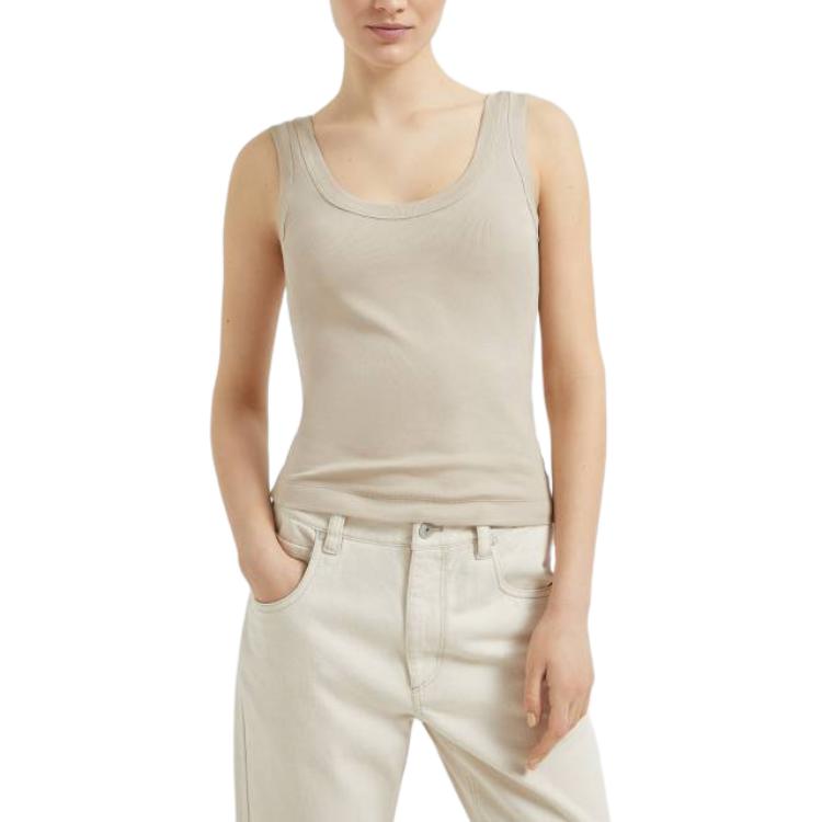 (Women) Brunello Cucinelli Ribbed Knit Tank Top Beige 251M0TC8FX210-C8539
