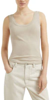(Women) Brunello Cucinelli Ribbed Knit Tank Top Beige 251M0TC8FX210-C8539 (Women) Brunello Cucinelli Ribbed Knit Tank Top Beige 251M0TC8FX210-C8539